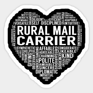 Rural Mail Carrier Heart Sticker